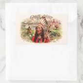 ヴィンテージインディアン素晴らしチーフシガーボックス 長方形シール (バッグ)