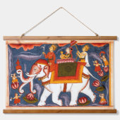 ヴィンテージインディアン象 吊り下げ型タペストリー (正面)