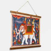 ヴィンテージインディアン象 吊り下げ型タペストリー (傾斜あり)