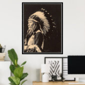 ヴィンテージインディアン：イーグル、スー –  ポスター (ホームオフィス)