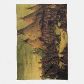 ヴィンテージインディアン、スー戦争評議会バイキャリン キッチンタオル (縦)