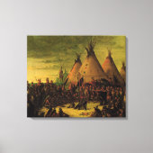 ヴィンテージインディアン、スー戦争評議会バイキャリン キャンバスプリント (正面)