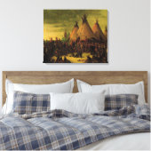 ヴィンテージインディアン、スー戦争評議会バイキャリン キャンバスプリント (インサイチュ (寝室))