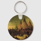 ヴィンテージインディアン、スー戦争評議会バイキャリン キーホルダー (正面)