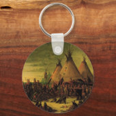 ヴィンテージインディアン、スー戦争評議会バイキャリン キーホルダー (正面)