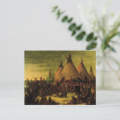 ヴィンテージインディアン、スー戦争評議会バイキャリン ポストカード (スタンド正面)