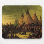 ヴィンテージインディアン、スー戦争評議会バイキャリン マウスパッド (正面)