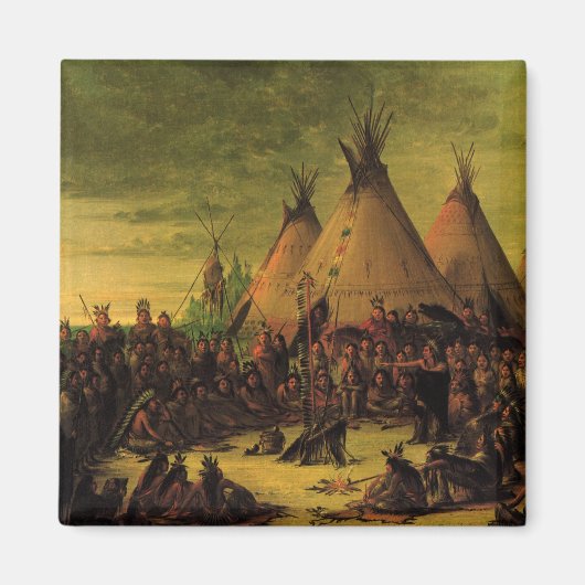 ヴィンテージインディアン、スー戦争評議会バイキャリン マグネット (正面)