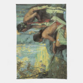 ヴィンテージインディアン、タオスターキーズバイクース キッチンタオル (縦)