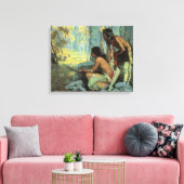 ヴィンテージインディアン、タオスターキーズバイクース キャンバスプリント (インサイチュ (リビング))