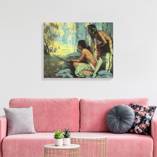 ヴィンテージインディアン、タオスターキーズバイクース キャンバスプリント (インサイチュ (リビング))