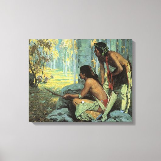 ヴィンテージインディアン、タオスターキーズバイクース キャンバスプリント (正面)