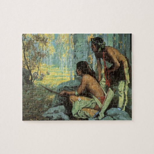 ヴィンテージインディアン、タオスターキーズバイクース ジグソーパズル (横)