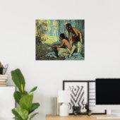 ヴィンテージインディアン、タオスターキーズバイクース ポスター (ホームオフィス)