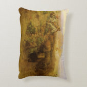 ヴィンテージインディアン、バッファロー狩りby CM Russell アクセントクッション (裏面(縦))