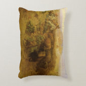 ヴィンテージインディアン、バッファロー狩りby CM Russell アクセントクッション (正面(垂直))