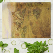 ヴィンテージインディアン、バッファロー狩りby CM Russell キッチンタオル (折り畳み)