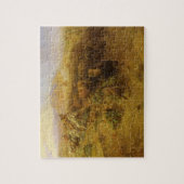 ヴィンテージインディアン、バッファロー狩りby CM Russell ジグソーパズル (縦)