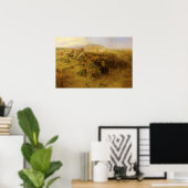 ヴィンテージインディアン、バッファロー狩りby CM Russell ポスター (ホームオフィス)