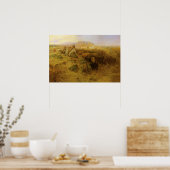 ヴィンテージインディアン、バッファロー狩りby CM Russell ポスター (キッチン)