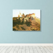 ヴィンテージインディアン、プレーリーの遊牧民、セルツァー キャンバスプリント (インサイチュ (ウッドフロア))