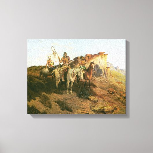 ヴィンテージインディアン、プレーリーの遊牧民、セルツァー キャンバスプリント (正面)