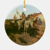 ヴィンテージインディアン、プレーリーの遊牧民、セルツァー セラミックオーナメント (裏面)