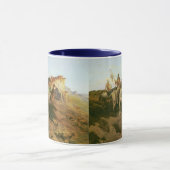 ヴィンテージインディアン、プレーリーの遊牧民、セルツァー マグカップ (中央)