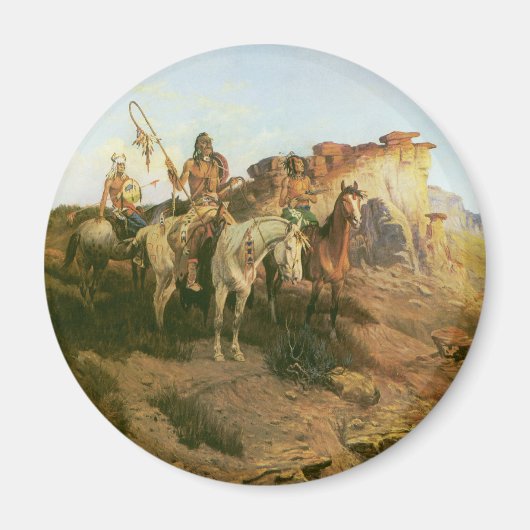 ヴィンテージインディアン、プレーリーの遊牧民、セルツァー マグネット (正面)