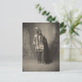 ヴィンテージインディアン：六足指、木輪 –  ポストカード (スタンド正面)