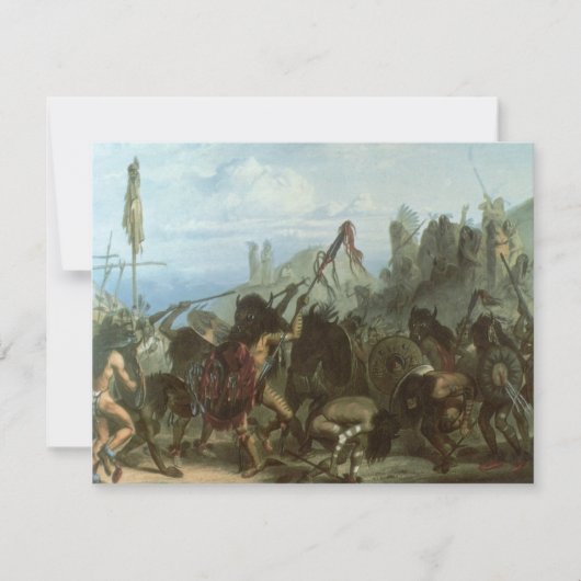 ヴィンテージインディアン、Bison Dance by Karl Bodmer (正面)