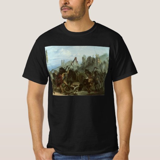 ヴィンテージインディアン、Bison Dance by Karl Bodmer Tシャツ (正面)