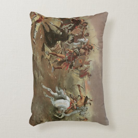 ヴィンテージインディアン、CM Russellによる覇権 アクセントクッション (正面(垂直))