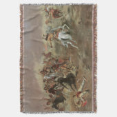 ヴィンテージインディアン、CM Russellによる覇権 スローブランケット (正面縦)