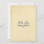 ヴィンテージインディゴダマスク結婚式 招待状 (裏面)