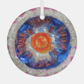 ヴィンテージインデントのガラスのクリスマスボール – Cosmos ガラスオーナメント (正面)