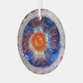 ヴィンテージインデントのガラスのクリスマスボール – Cosmos ガラスオーナメント (正面左)