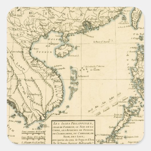 ヴィンテージインドの地図 |インディアン海 スクエアシール (正面)