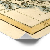 ヴィンテージインドの地図 |インディアン海 ポスター (角)