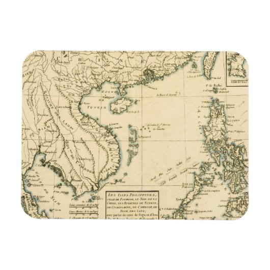 ヴィンテージインドの地図 |インディアン海 マグネット (横)