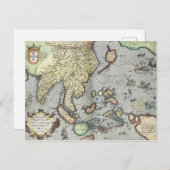 ヴィンテージインドの地図 | 1592 ポストカード (正面/裏面)