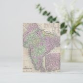 ヴィンテージインドの地図（1853年） ポストカード (スタンド正面)