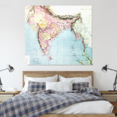 ヴィンテージインドの地図 | 1877 キャンバスプリント (インサイチュ (寝室))