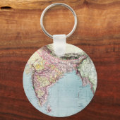 ヴィンテージインドの地図 | 1877 キーホルダー (正面)