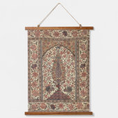 ヴィンテージインドの木、ピーコック、およびフローラデザイン 吊り下げ型タペストリー (正面)