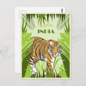 ヴィンテージインドタイガー旅行 ポストカード (正面/裏面)