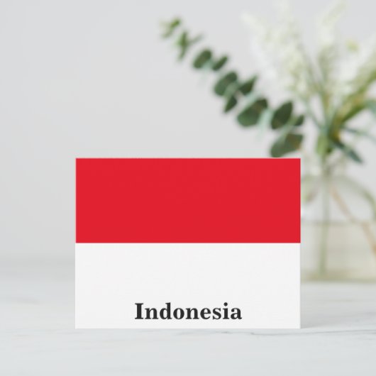 ヴィンテージインドネシアアジアバンコク国旗の旅行観光 ポストカード (スタンド正面)