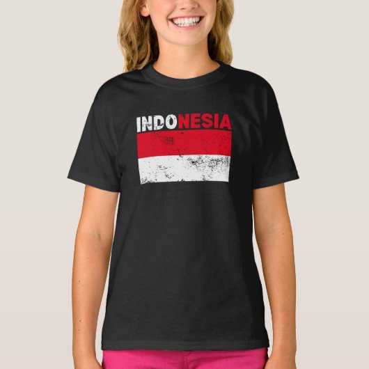 ヴィンテージインドネシア国旗Tシャツ Tシャツ (正面)
