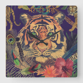 ヴィンテージインド旅行 スクエア壁時計