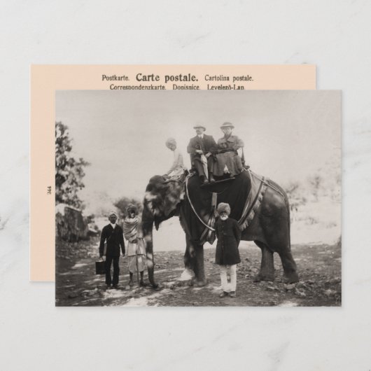 ヴィンテージインド、旅行バイゾウ ポストカード (正面/裏面)